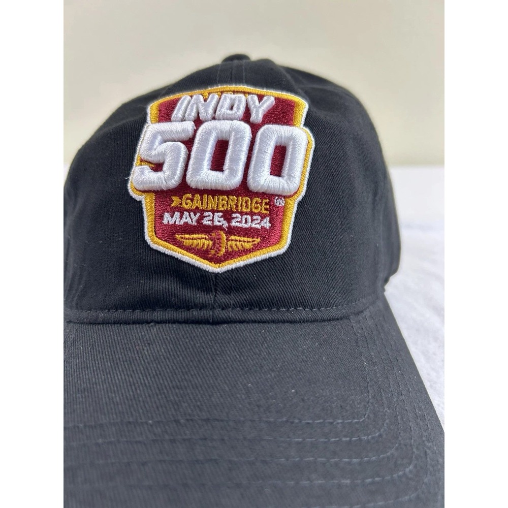 Indy 500 Men Gainbridge May 26 2024 Black Slouch Hat IndyCar Racing Baseball Cap - Picture 2 of 4